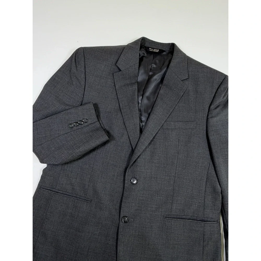 Jos. A. Bank Men's Sz 44R Suit Blazer Jacket 100% Wool Gray Subtle Stripes